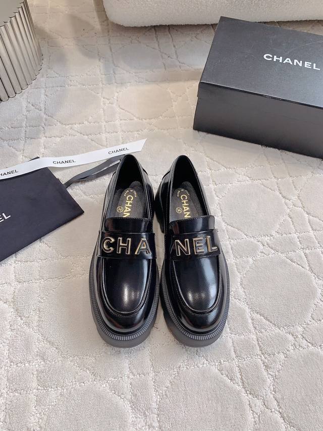 Factory Price P Chane*New-Style Thick-Soled Loafer This Design Is So Classic And