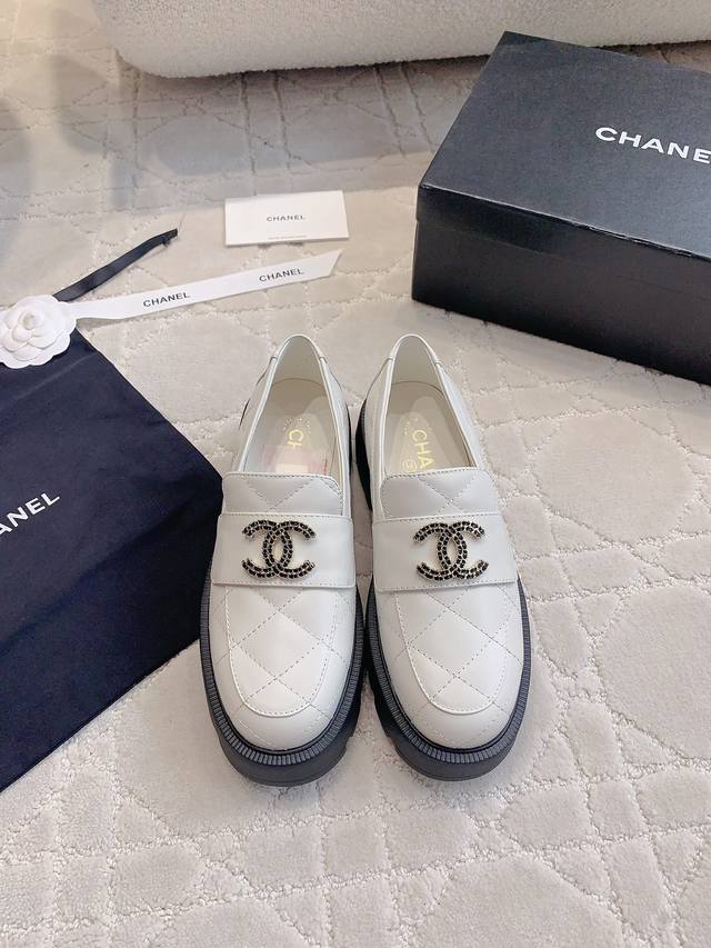 Factory Price P Chane* New Arrival Thick-Soled Loafer Classic Chain Decoration,
