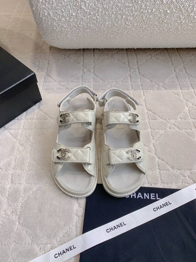 Factory Price P Chane*Classic Velcro Strap Sandals Top-Quality! A Versatile And