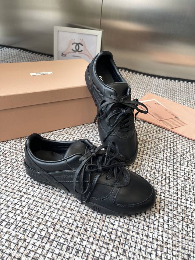 Leather Upper Miu Miu 25Ss Spring/Summer New Arrival Runway Miu Miu Training Sho