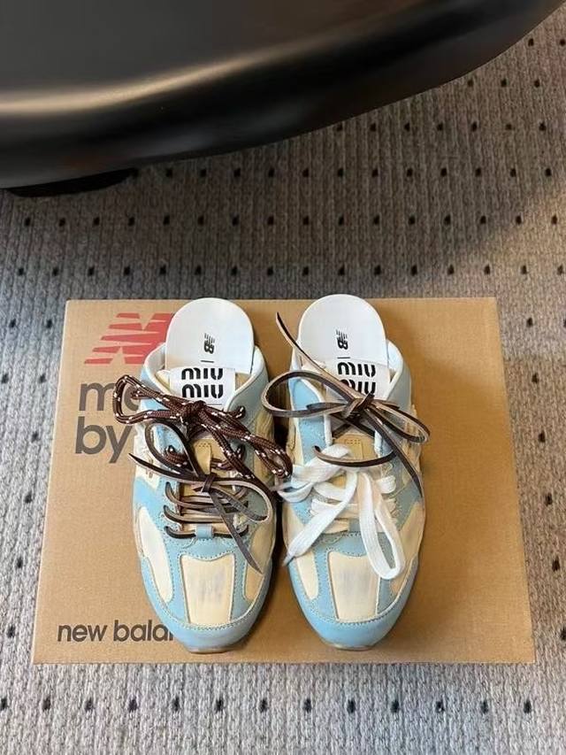 Factory Price Exclusive New Arrival Miu Mi* X New Balance* Sneaker Half-Slip-On
