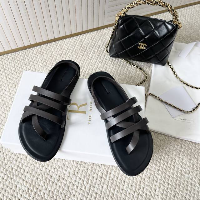 Imported Version The Row 2025 Summer New Arrival Toe-Post Flat Sandals Minimalis