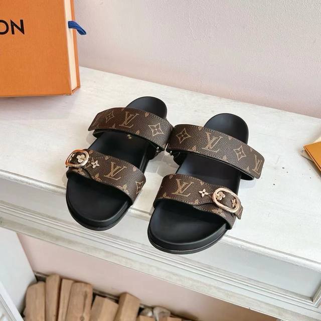 25 Louis Vuitton Summer Boat Slipper Series, Factory Price P, Sizes 35-45 With F