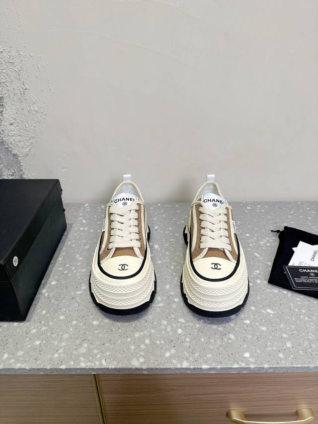Chanel Little Chanel 25Ss Early Spring New Arrival Thick Sole Casual Shoes White