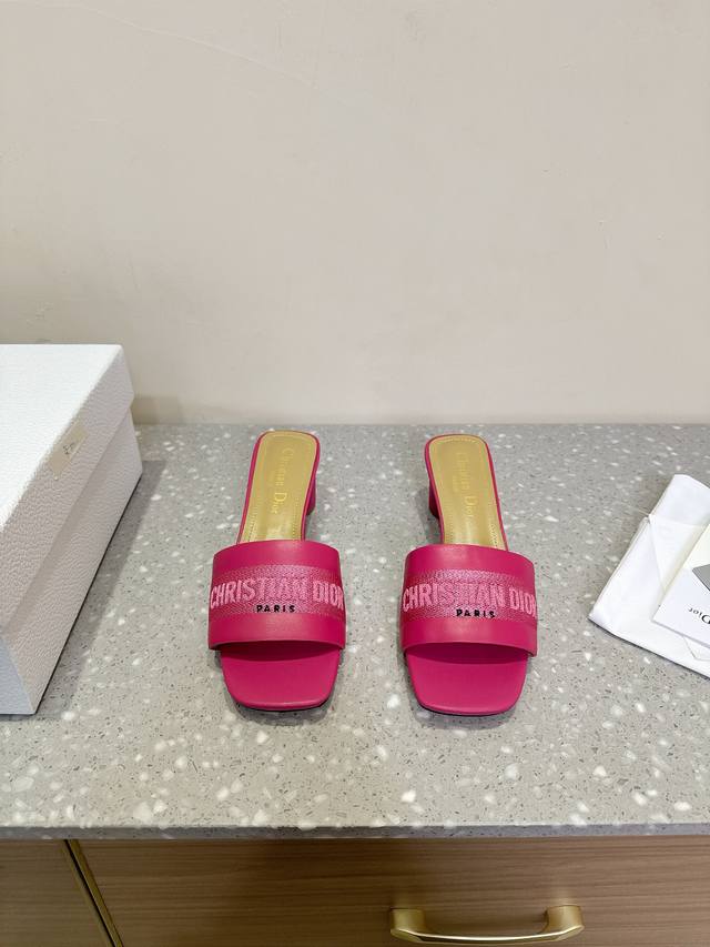 Dior Dior 25Ss Early Spring New Arrival Miss Series Chunky Heel Slippers This Dw