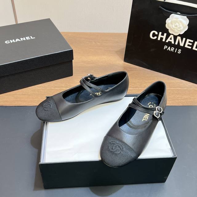 High-End Version Spring/Summer New Chanel Double-Strap Flat Ballet Shoes, Mary J