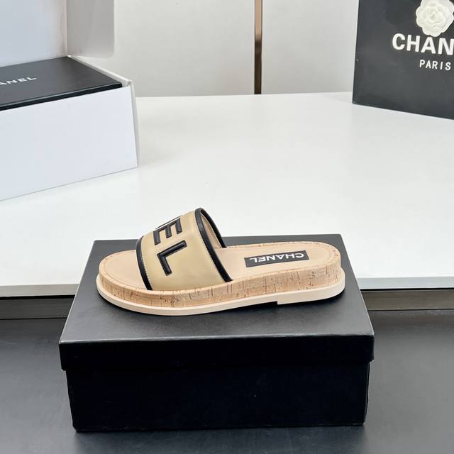 Factory-Made High Version! Chanel. Wood-Grain Sole Sandals. 's Best-Selling Styl
