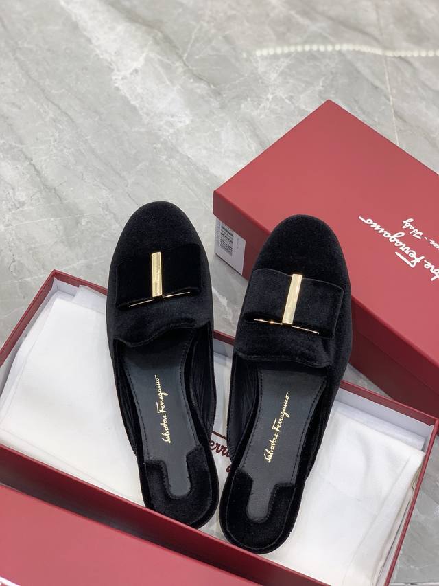 Factory Price In Stock Sf Ferraga*O Ferraga*Mou Upgraded Round-Toe Flat Velvet H