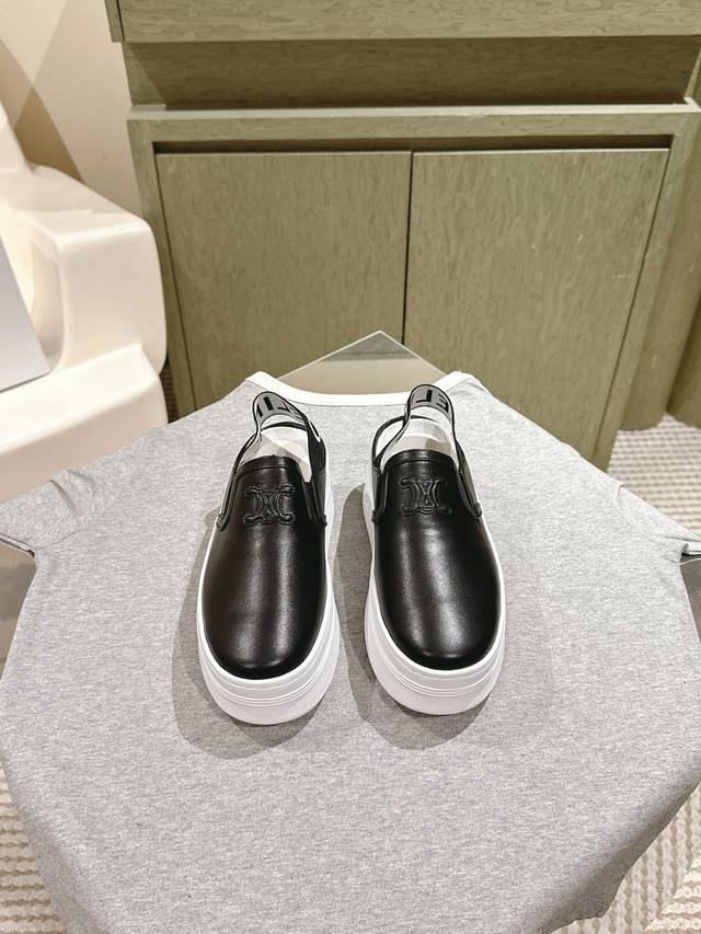 225 Sili New Arrival Thick Sole Elastic Back Open-Toe White Sneakers Following T