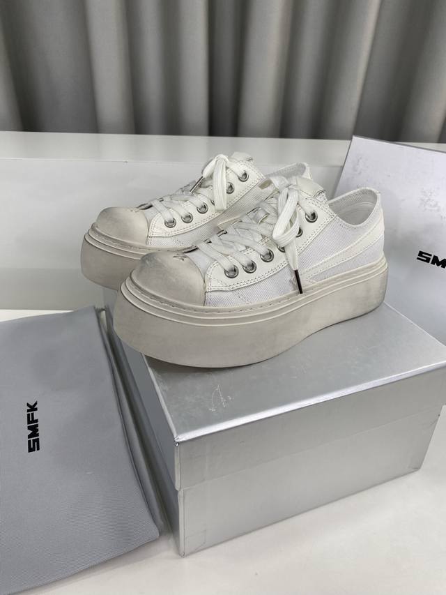 Smfk Latest Hot Cross-Flower Dirty Shoe Series! Casual, Versatile Minimalist Sty