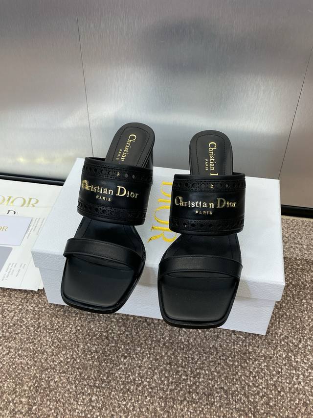 Dior 2025 Spring/Summer New Arrival D-Lane Lace-Up Chunky Heel Sandals Cd Letter