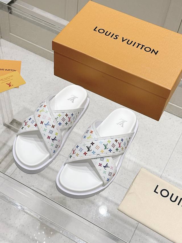Premium Grade Men's Louis Vuitton 25Ss Beach Slippers Another Best-Seller Latest