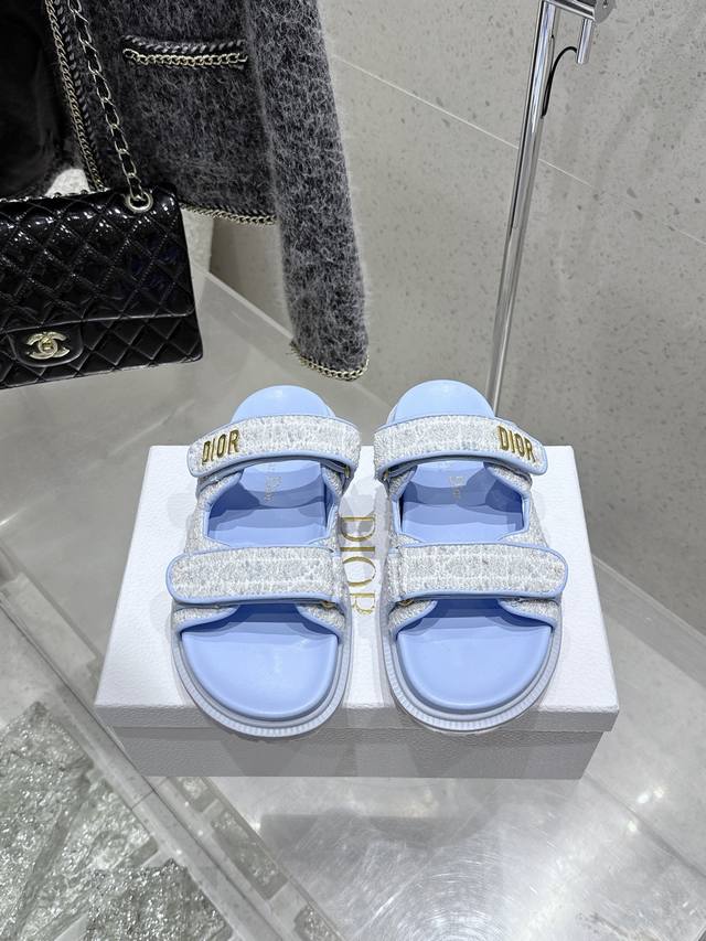 Premium-Grade Dior Dioract 25 Flat Toe-Exposing One-Strap Sandals Beach Flip-Flo