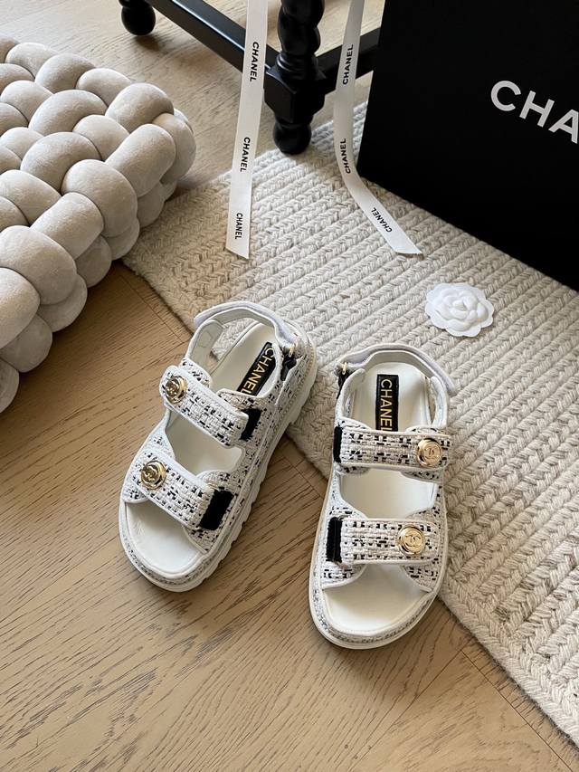 Thick-Soled Chanel Magic Strap Sandals New Color Series! Classic Among Classics