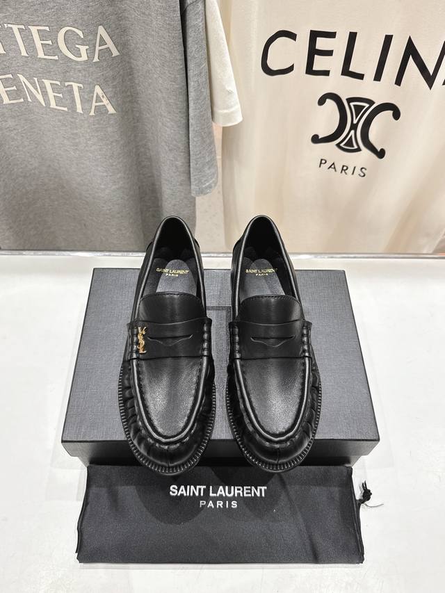 High-End Version, Single Shoe Saint Laurent Ysl 25Ss Bestselling Flat Mary Jane