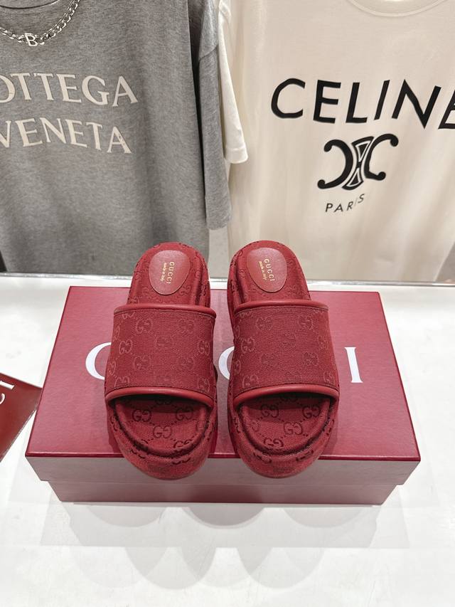 High-End Version, Factory-Direct. Gucci* 2025Ss New-Style Thick-Soled Home Slipp