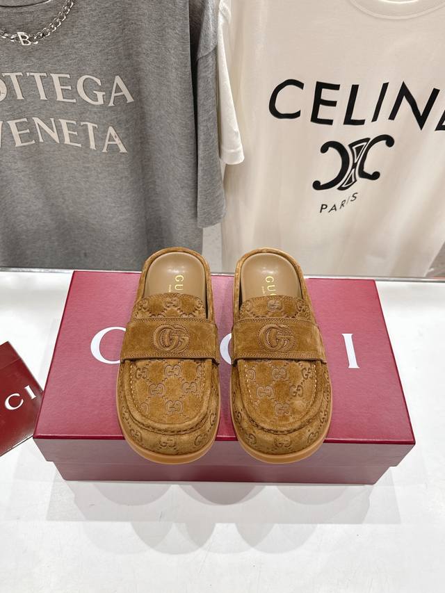 High-End Version Available. Gucci* Gucci 2025 Ss New Home-Style Thick-Soled Half