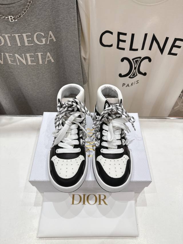 High-Top Version, High-Top Dior* Dior D-Family 2025 Ss Lace-Up New-Style Collegi