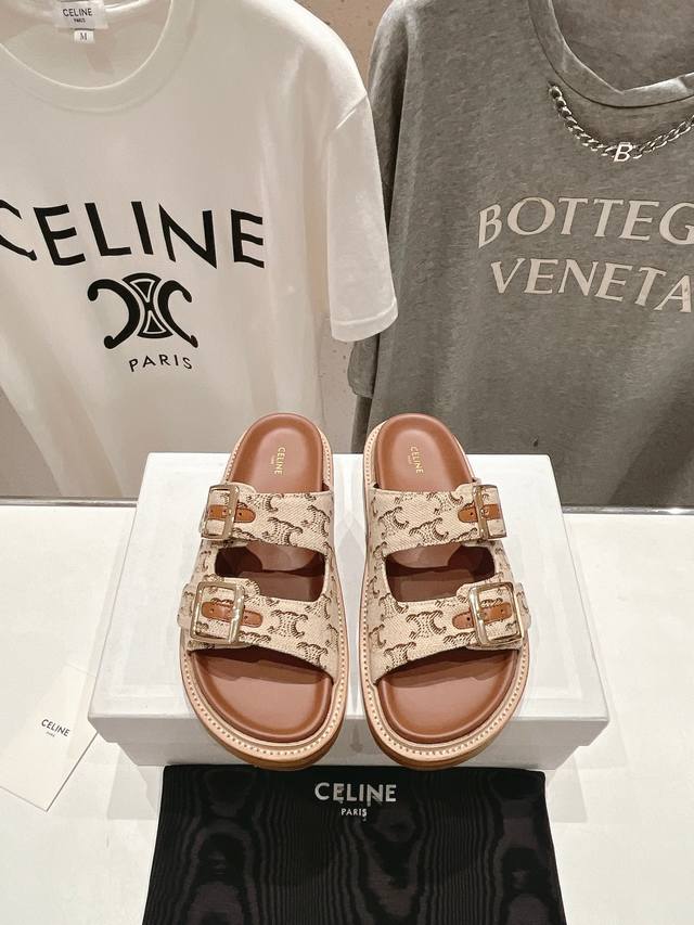 Celine*Celine Spring/Summer New Arrival Birkenstock-Style Half-Slip-On Sandals W