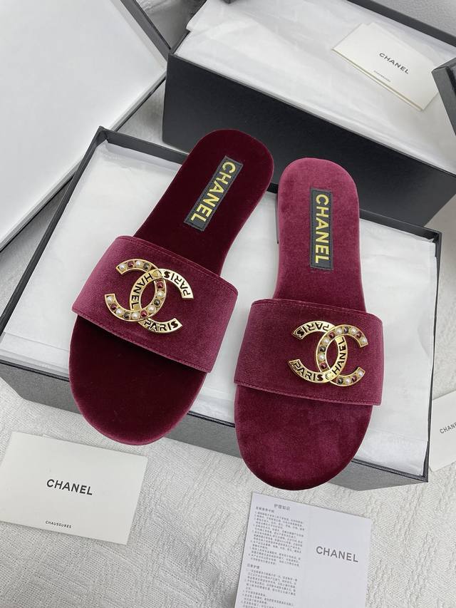 Premium-Grade Chanel~~Chanel 2025 Spring/Summer New Arrival Double C Flat Thong