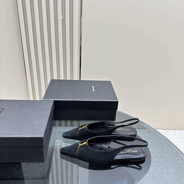 Top-Quality Saint Laurent Lee Metal Buckle Single-Strap Shoes. Ysl's Beautiful H