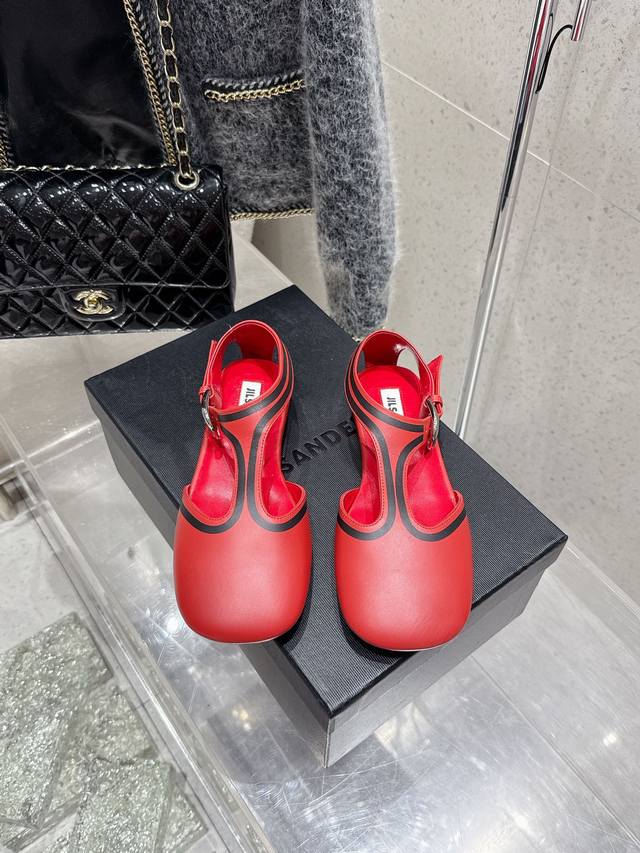Jilsander Jilsander 2025 Spring/Summer New Flat Round-Toe Mary Jane Sandals! Thi