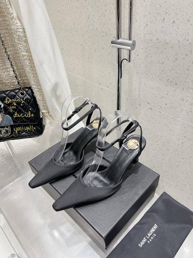 Saint Laurent*Saint Laurent Ysl New Square-Toe High-Heel Sandals Original Last,