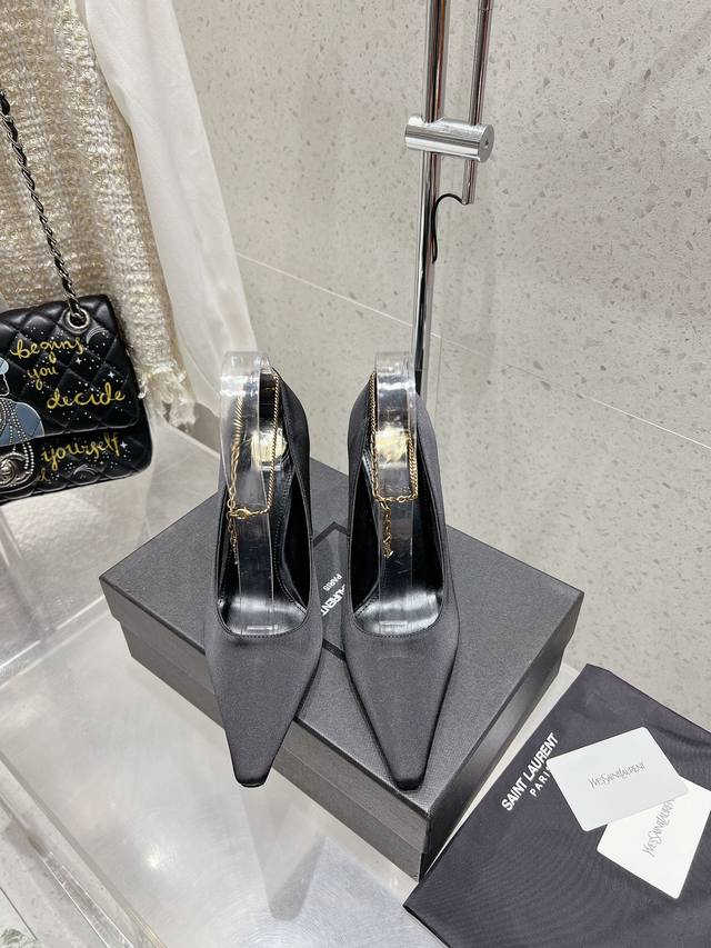 Saint Laurent Ysl New Style Pointed-Toe High-Heel Sandals Original Last Top-Qual