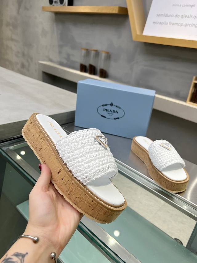 Factory Price P Prada High-Quality Premium Version Ultra-Popular Thick-Soled San