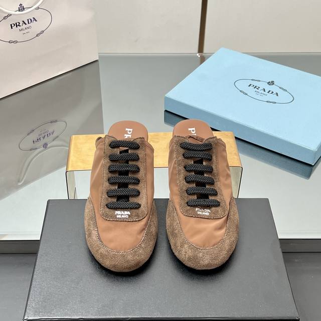 Factory Price High Quality!! Prada New Collapse Recycled Nylon And Suede Leather