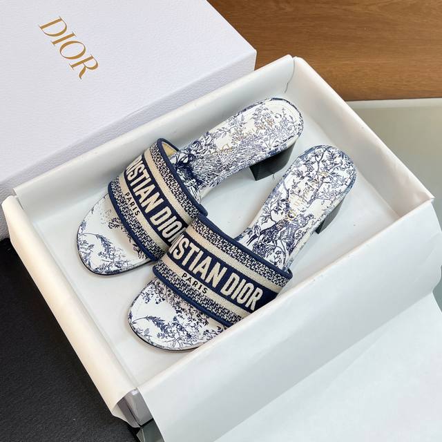 Top-Tier Version Flat Sole Mid-Heel Dior Spring/Summer New Upgrade Embroidered S