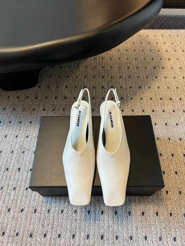 Jilsander 25 Crystal Heel Square-Toe Mule Shoes Synchronized With The Latest Sto