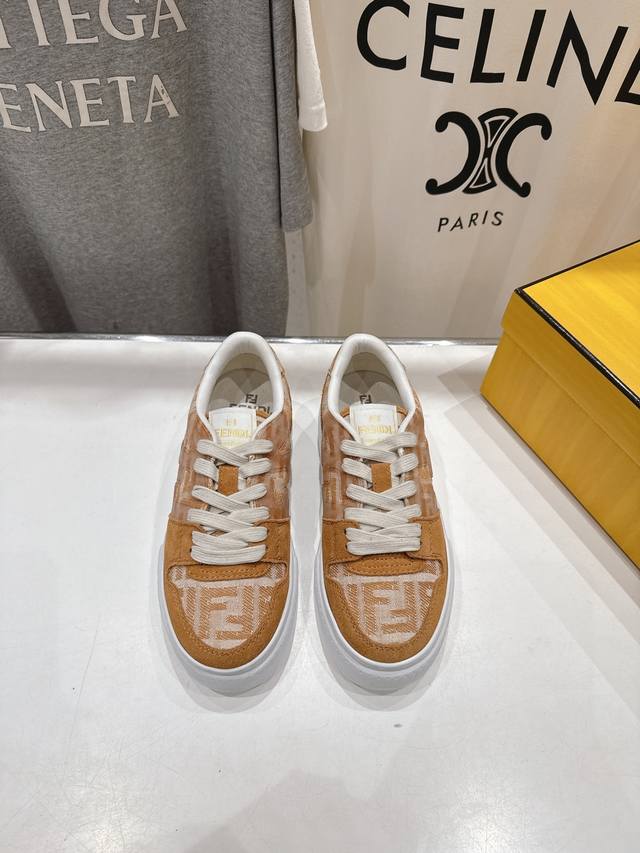High-End Version, Factory-Direct. Fendi 25Ss New Canvas Sneakers, Casual Sports