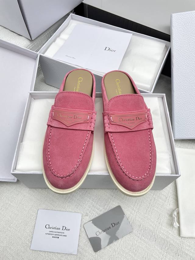 Top-Tier Version Dior 2025 Early Spring New Retro-Style Half-Toe Loafers. Dior B