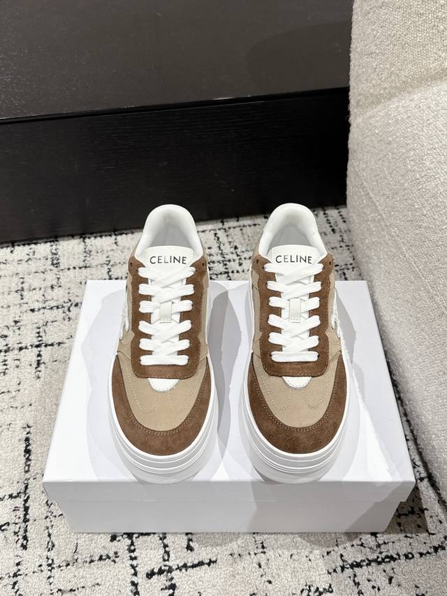 Thick-Soled Women's Version, Top-Tier Edition Celine 25 Latest Block Series, Lac