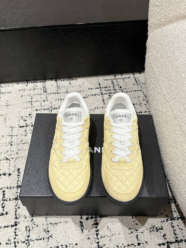 Chanel 25 Diamond Quilted Baseball Shoes Tennis Shoes Casual Sneakers Authentic