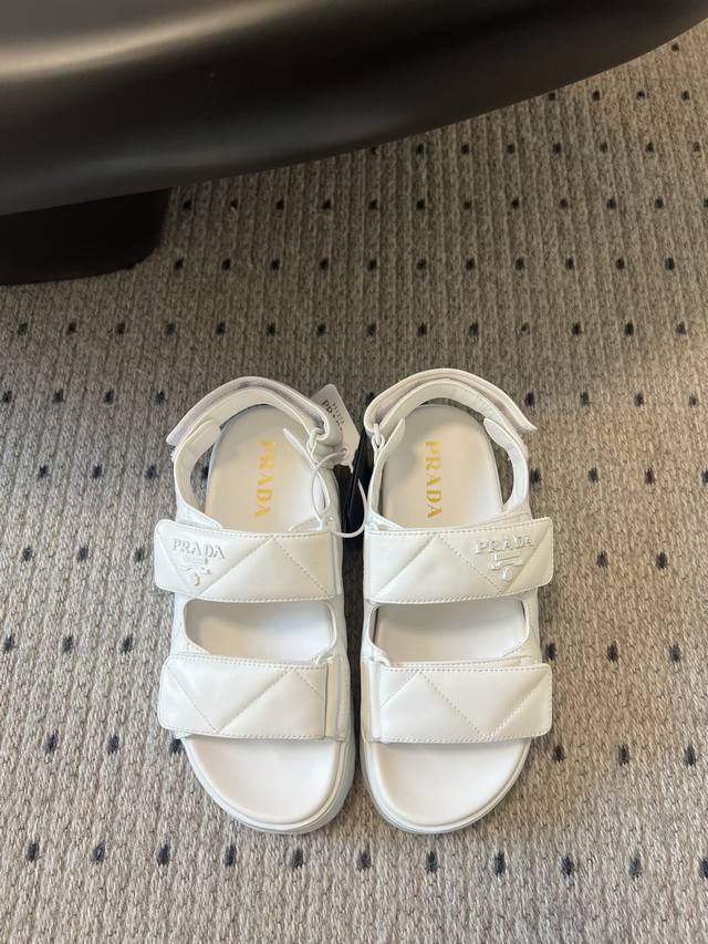 Batch Of Flip-Flops Sandals 295 Prad* 25Ss Thick-Soled Velcro Two-Strap Sandals