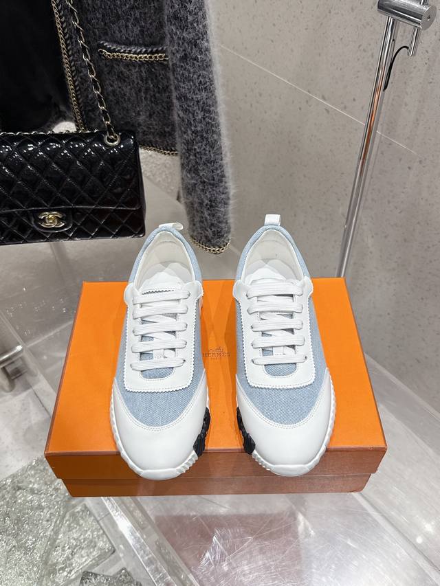 Premium Edition Couple's Style Men's Size 10 Hermes Bouncing Unisex Casual Sneak