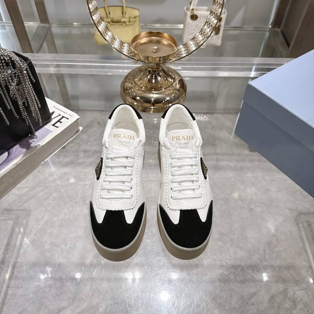Factory Price P Prada Spring/Summer New Arrival Thick-Soled Training Shoes In Wh