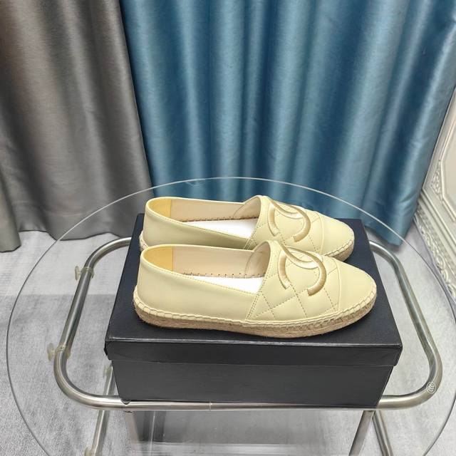 Chanel New Hemp Rope Sole Fisherman Shoes. The Upper Features Embroidered Double