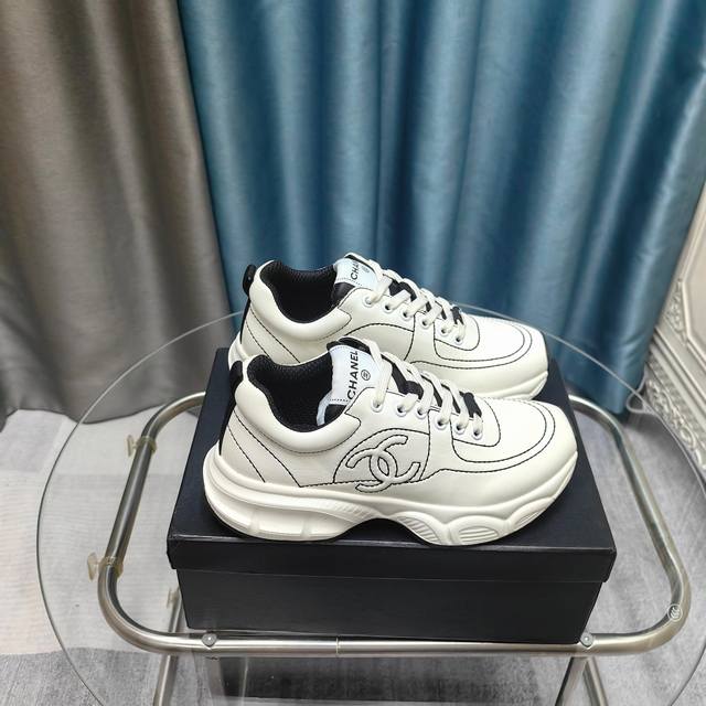 Chanel 2025 Premium Casual Sneakers This Classic Design Features A Shoe Upper Wi