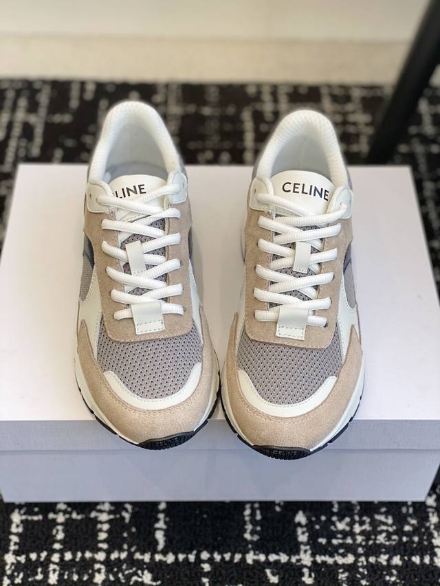 Premium Quality Celine Runner Cr-03 Sneakers. The Tongue And Heel Counter Featur