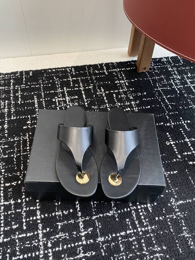 Premium Grade Saint Laurent Saint Laurent, Flat Thong Sandals, Slippers, Size 25