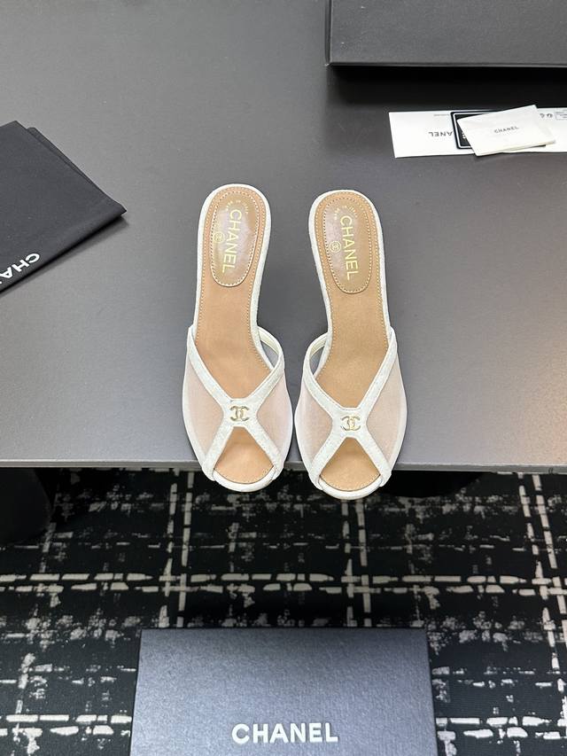 Chanel 24S Runway-Inspired Embroidered Mesh-Faced Slippers. Simple Yet Sweet And