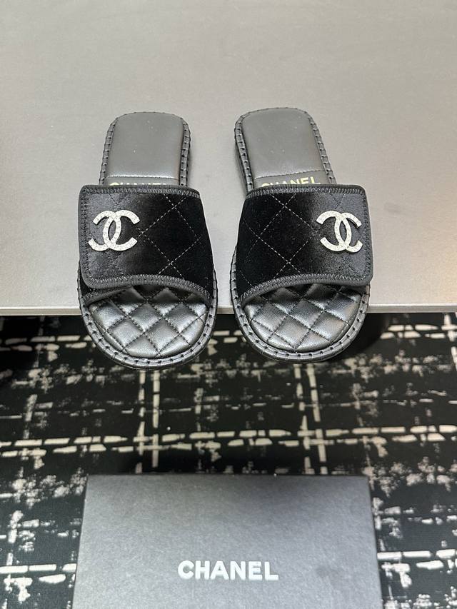 Factory Price Chane* | Chanel 24C New Classic Double C Flat Sandals Upper Made F