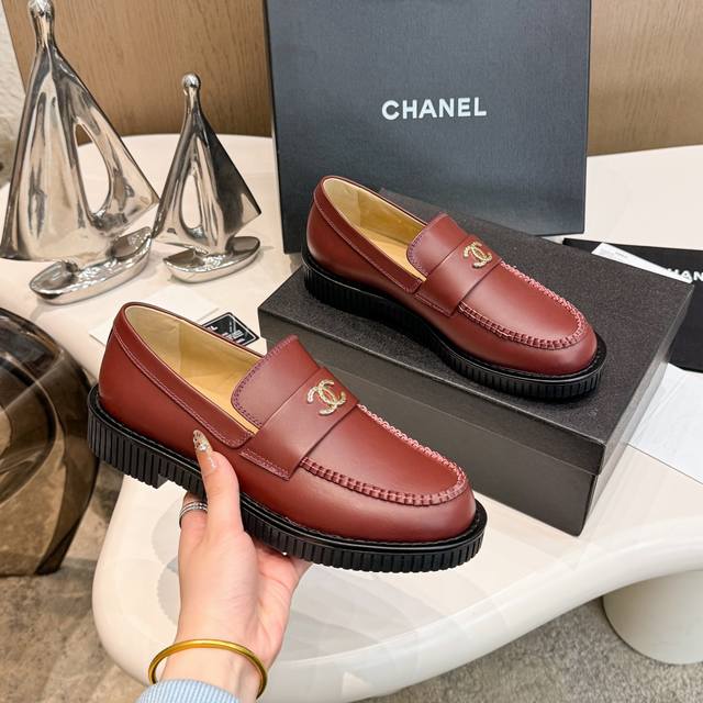 Factory Price P Chane* | Chanel Classic Color-Block Double C Loafer Single Shoe