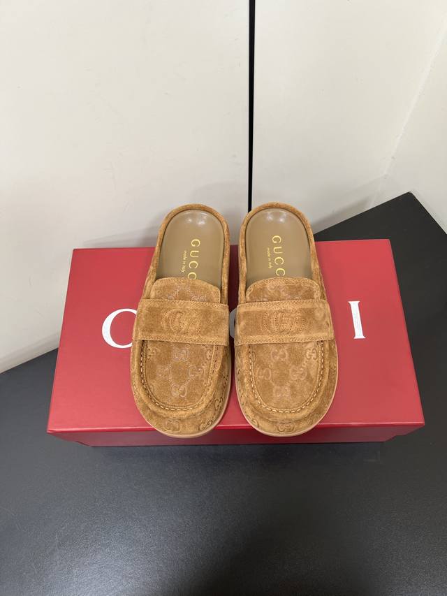 Gucci 25Ss Spring/Summer New Arrival Retro Large-Head Bag-Style Slippers, Birken