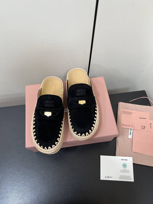 Miumiu Birkenstock-Style Sandals With Coin-Shaped Toe Cap, Lazy Half-Slip-On Des