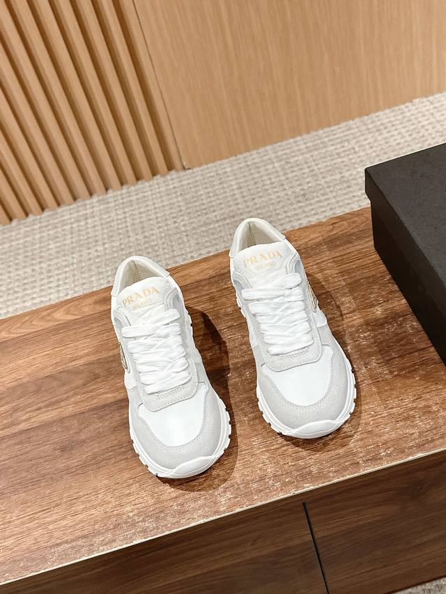 Prada Spring/Summer Women's Sports Shoes New Arrival Suede And Three-Layer Fabri