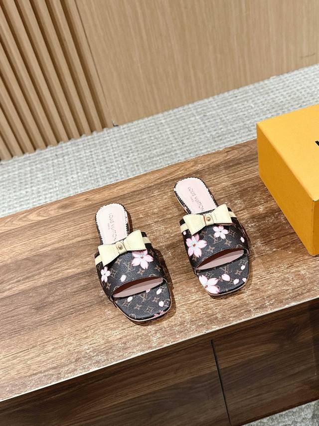 Donkey Brand New Denim Series Small Butterfly Flat Sandals Printed Slippers Shee